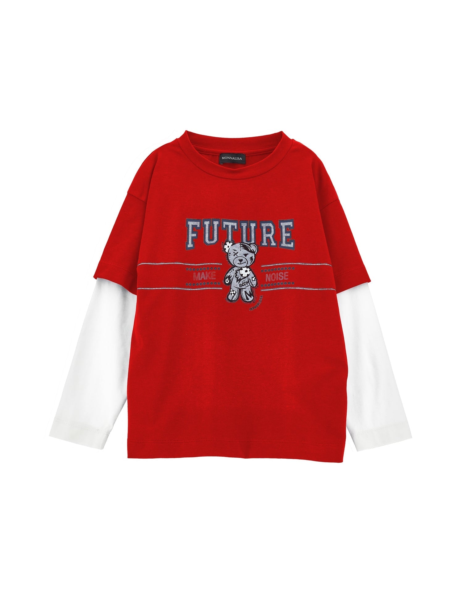 Boys | Double Sleeve T-Shirt | Red/Cream