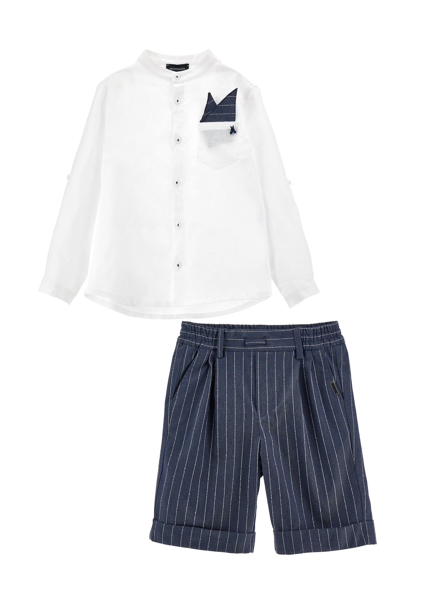 Boys | Shirt And Bermuda Shorts Set | White/Blue