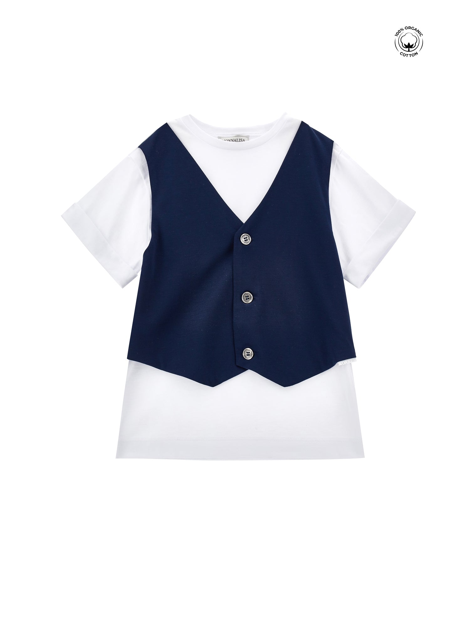 Boys | Jersey T-Shirt With Vest | White/Blue