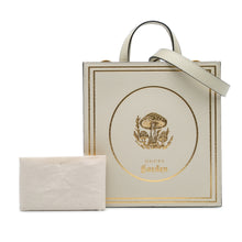 Gucci | Pre-Owned Garden Calfskin Mushrooms Vertical Shopping Tote | Brown/Beige