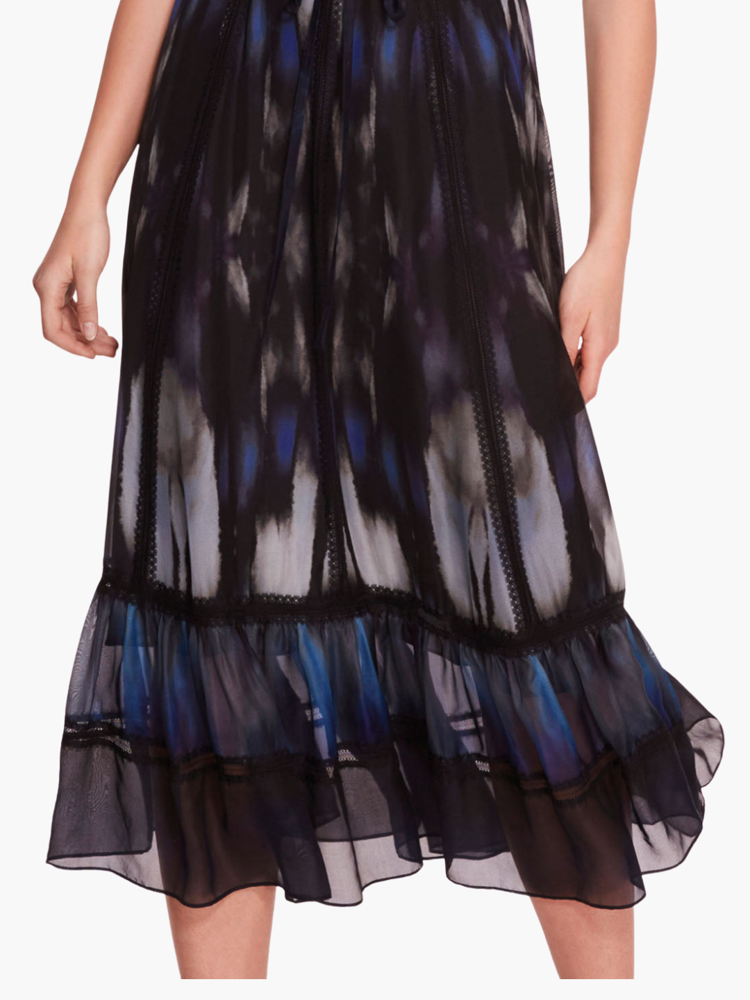 Abstract Viscose Midi Dress | Blue Multi