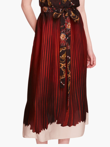 Viscose Georgette Midi Dress | Orange Multi