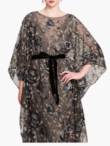 Climbing Vines Kaftan Gown | Black/Blue