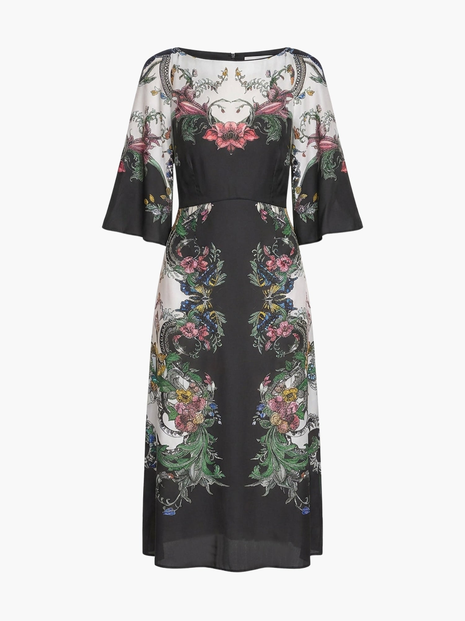 Garden of Eve Billowy Twill Empire Midi Dress | Multi