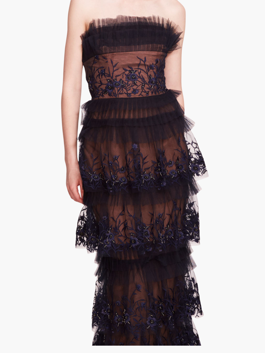 Tiered Terrarium Column Gown | Midnight