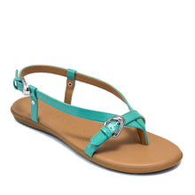 Iride Sandal Flat | Ice Green Faux Crinkle Patent