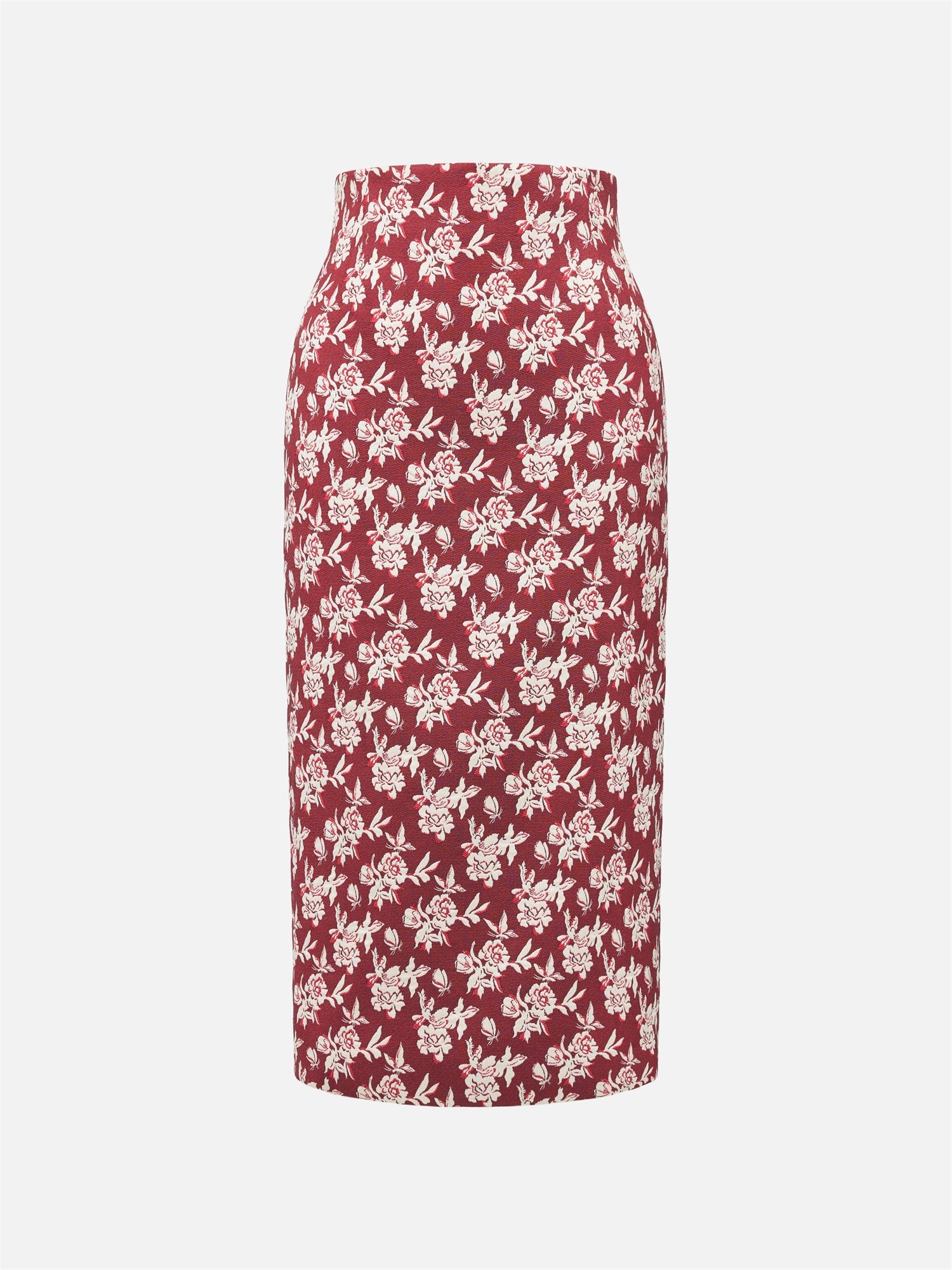 Jacquard Midi pencil Skirt | Red