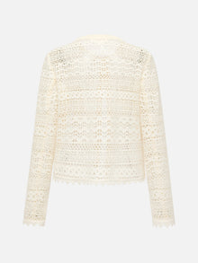 Lace Short Jacket in Chanel-Inspired Style | White