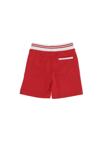 Boys | Gingham Fleece Bermuda Shorts | Red/Black
