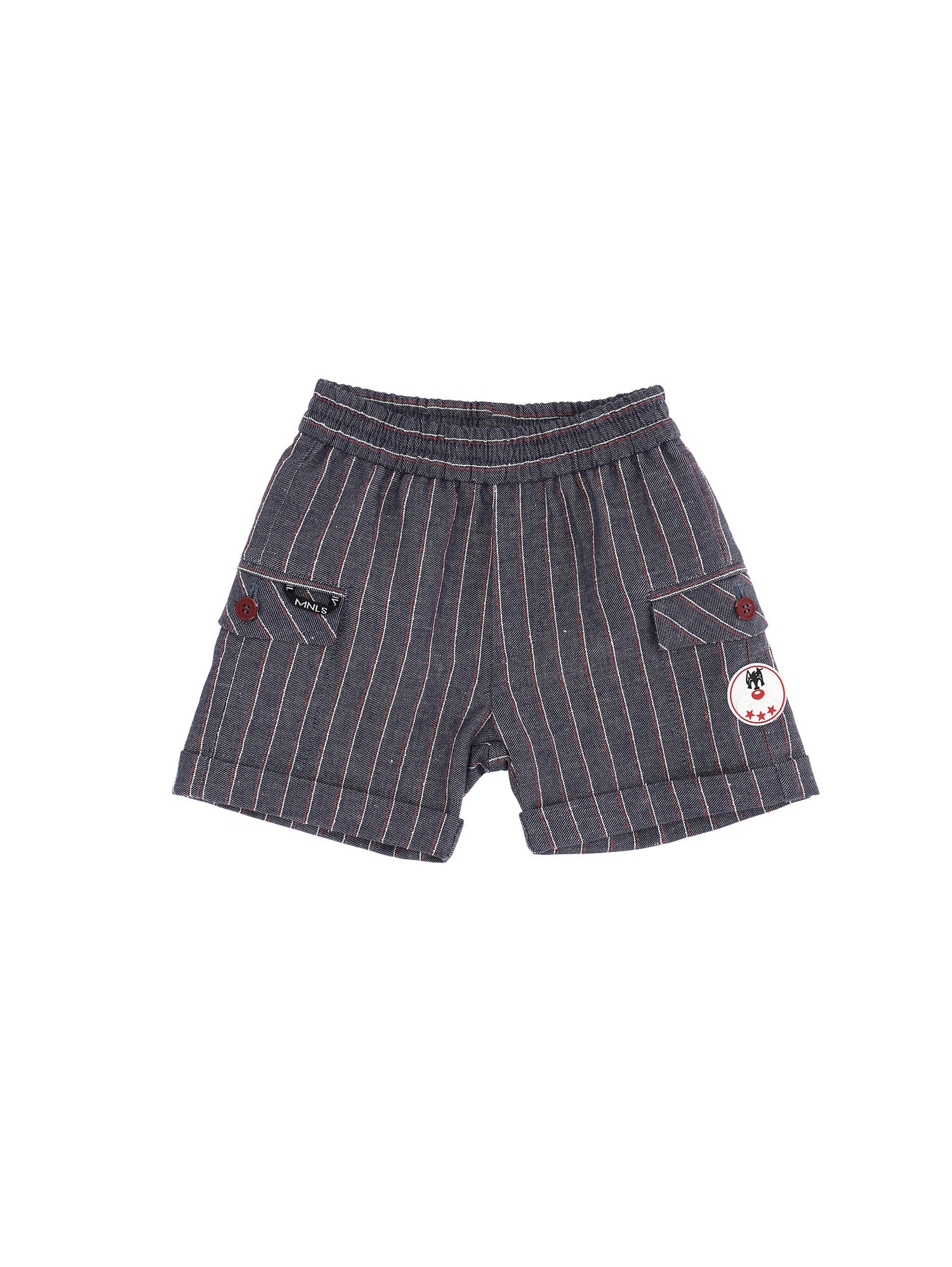 Boys | Sylvester Pinstripe Denim Bermuda Shorts | Stone Denim Blue