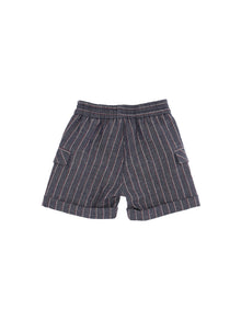 Boys | Sylvester Pinstripe Denim Bermuda Shorts | Stone Denim Blue