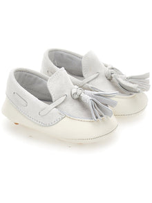 Boys | Coated Fabric Moccasin Shoes | Cream