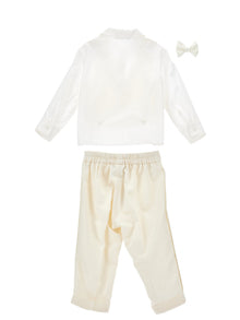 Boys | Elegant Knitted Waistcoat Suit | Ecru/Cream