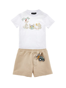 Boys | Set T-Shirt With Bermuda Shorts | White/Ecru