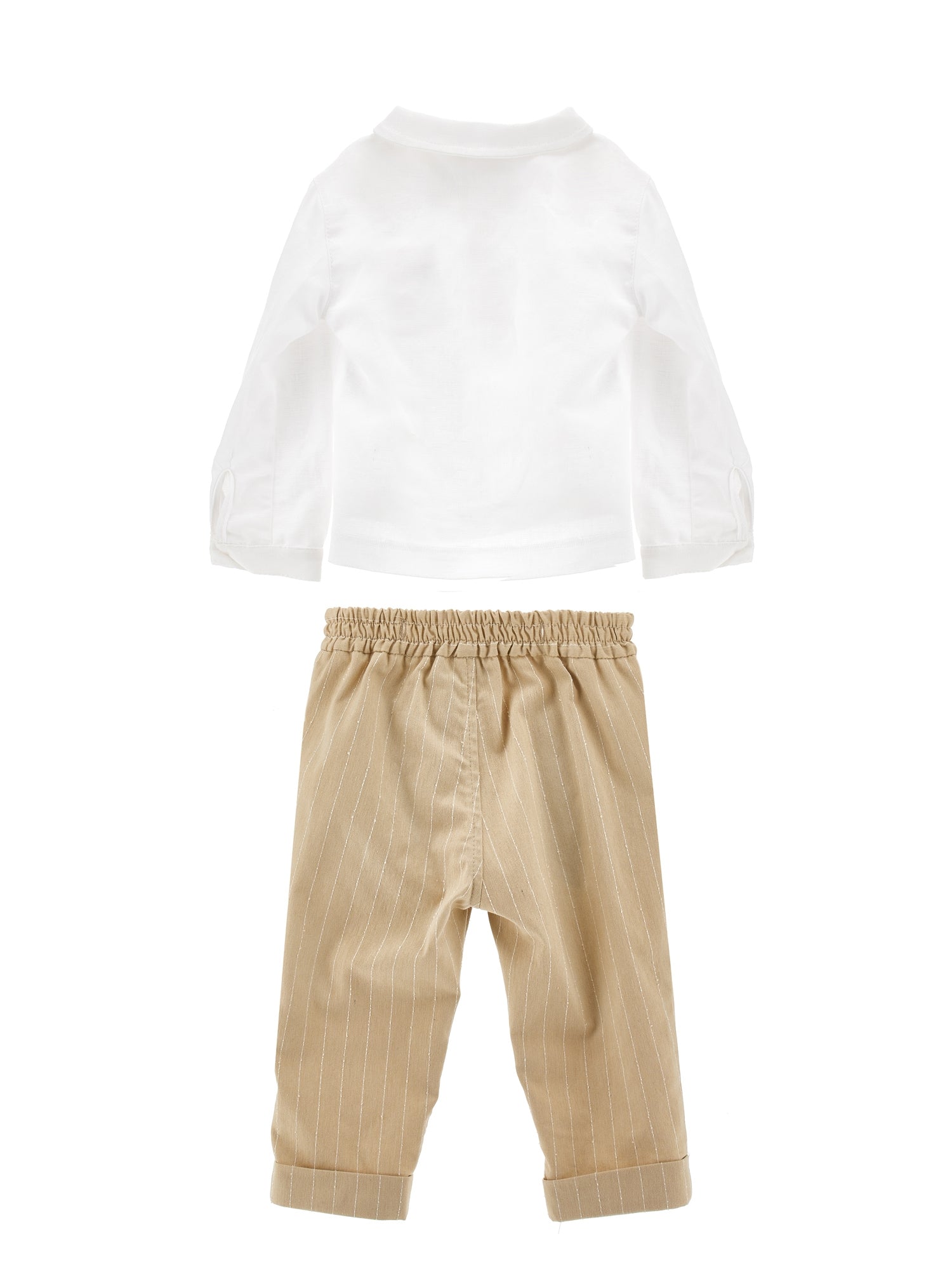 Boys | Cotton Linen Shirt And Trousers Set | White/Cream/Beige