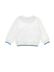 Boys | Farm Animal Crewneck Sweatshirt | White/Bluette