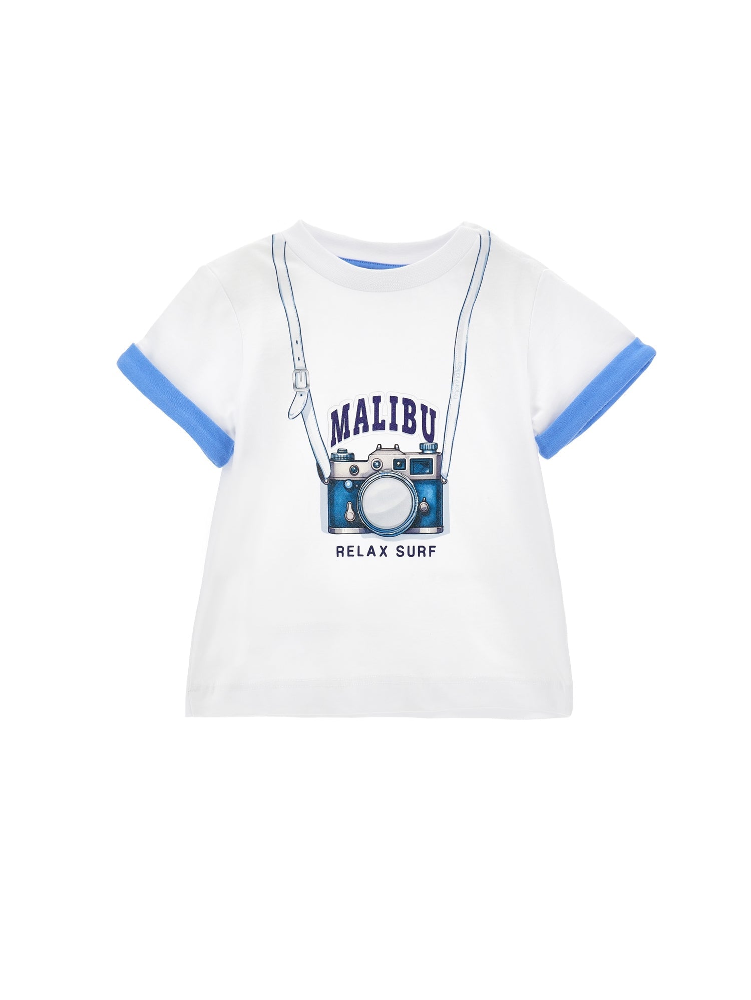 Boys | Short Sleeve T-Shirt With Cuff | White/Bluette
