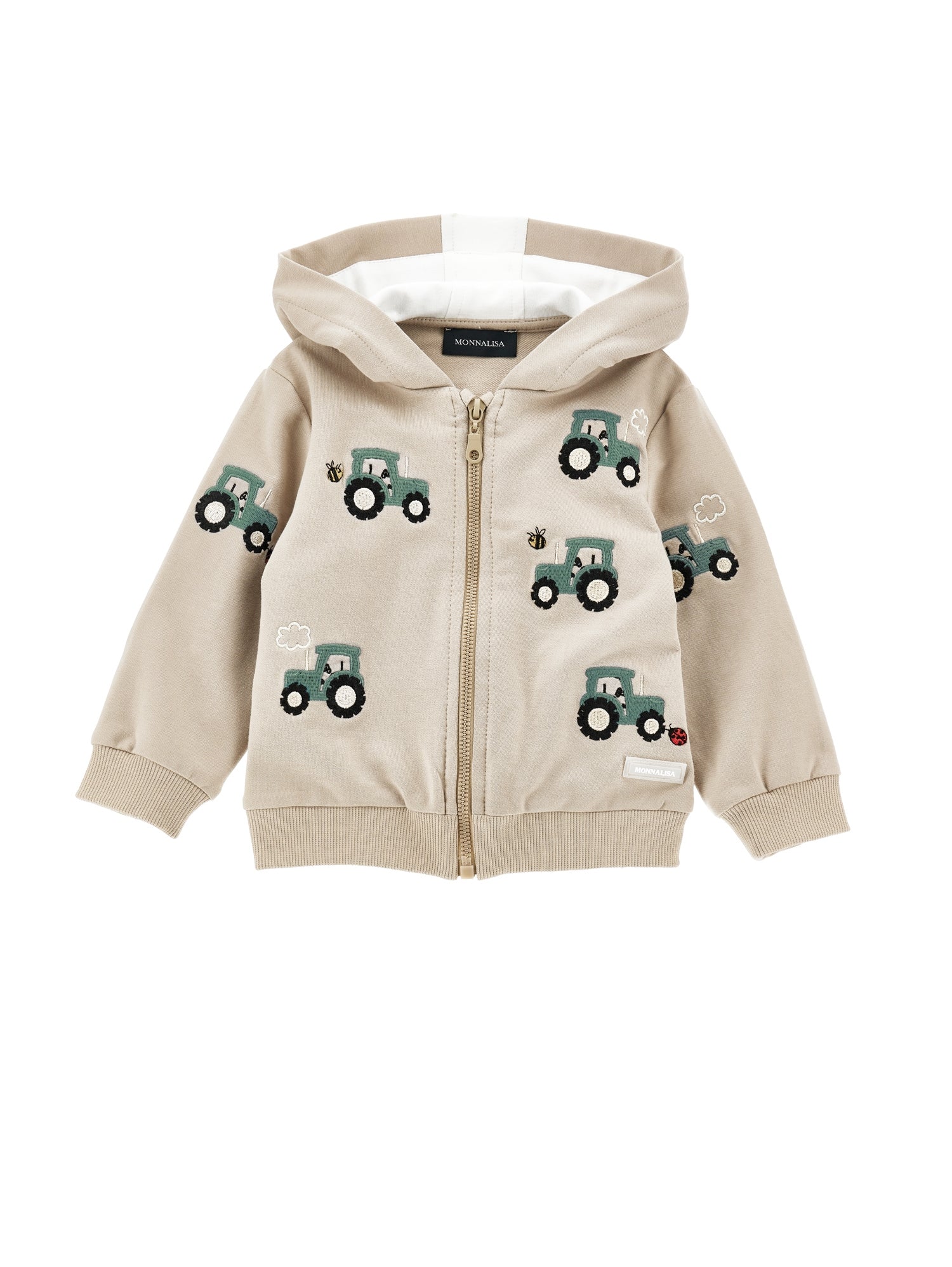 Boys | Hoodie With Embroidery | Ecru/White