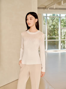 Classic Round-Neck Knitted Base Layer | White