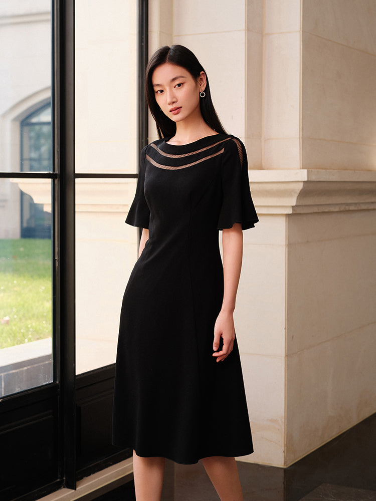 Detailed Waist Dress | Black