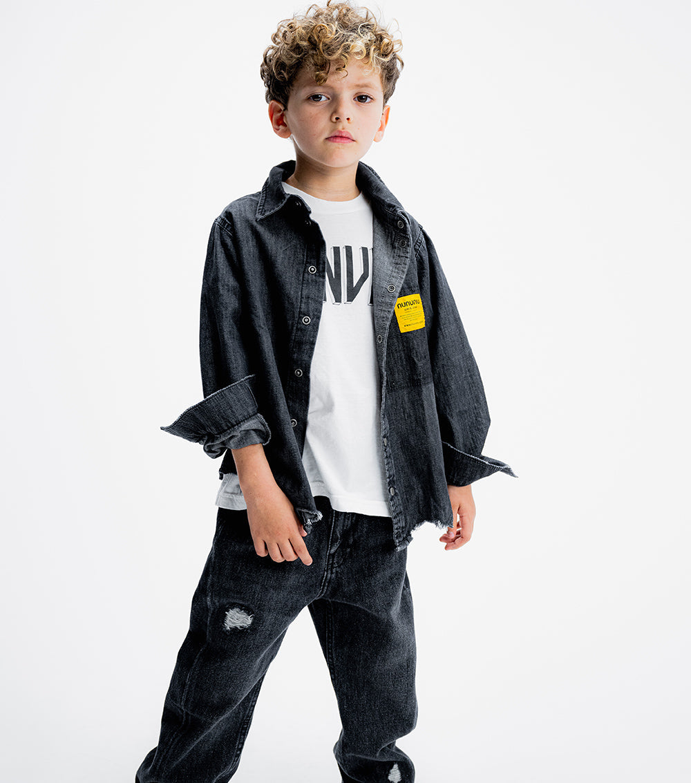 Kid | Light Denim Shirt | Black