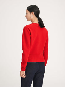 Round Neck Soft Knit Top | Red