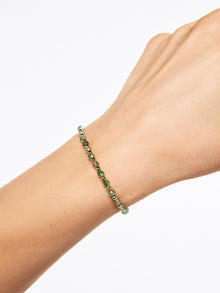 Crew Bead Bracelet | 14K Gold on Brass | Green Aventurine
