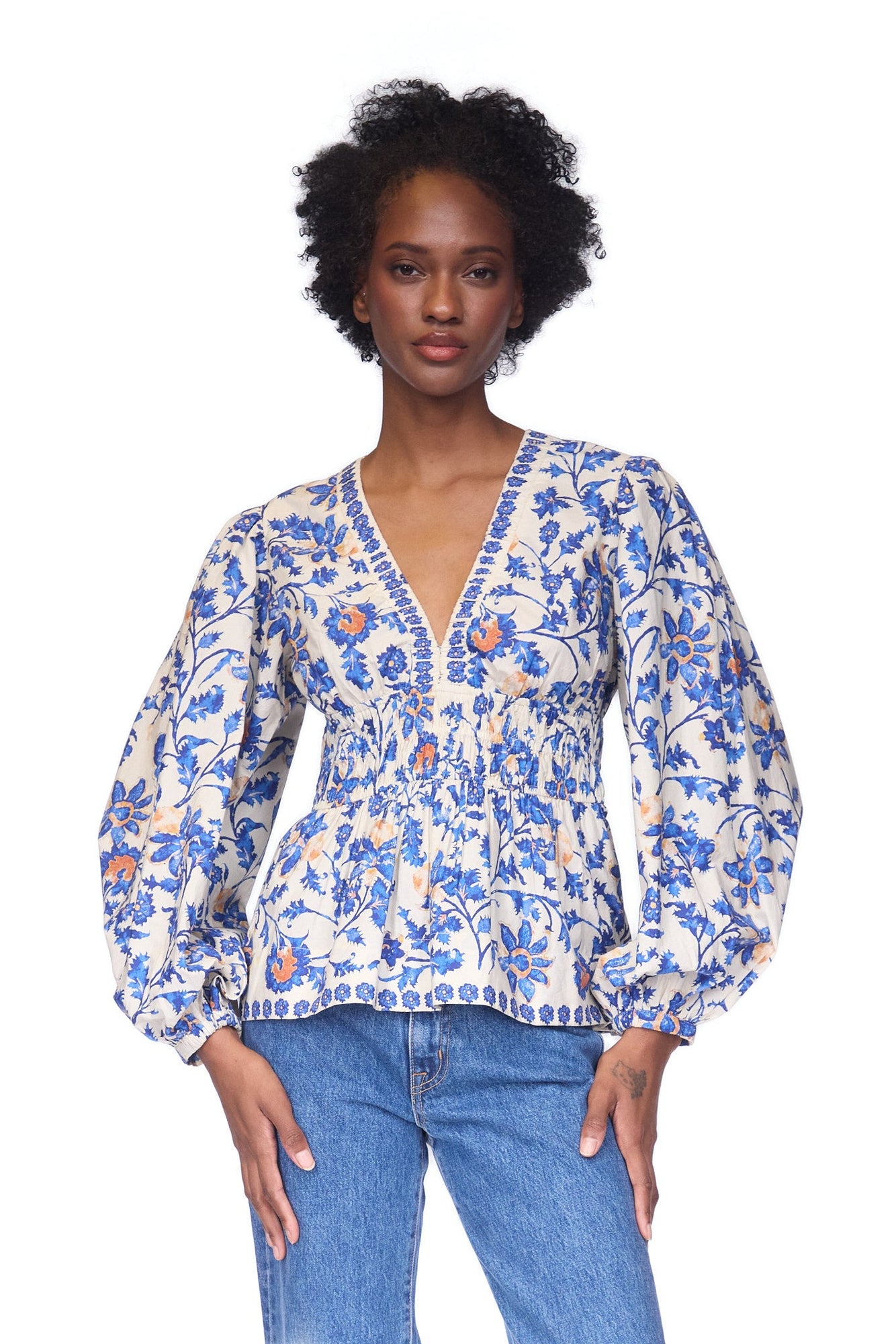 Emmery Top | Azure Alexandria Floral