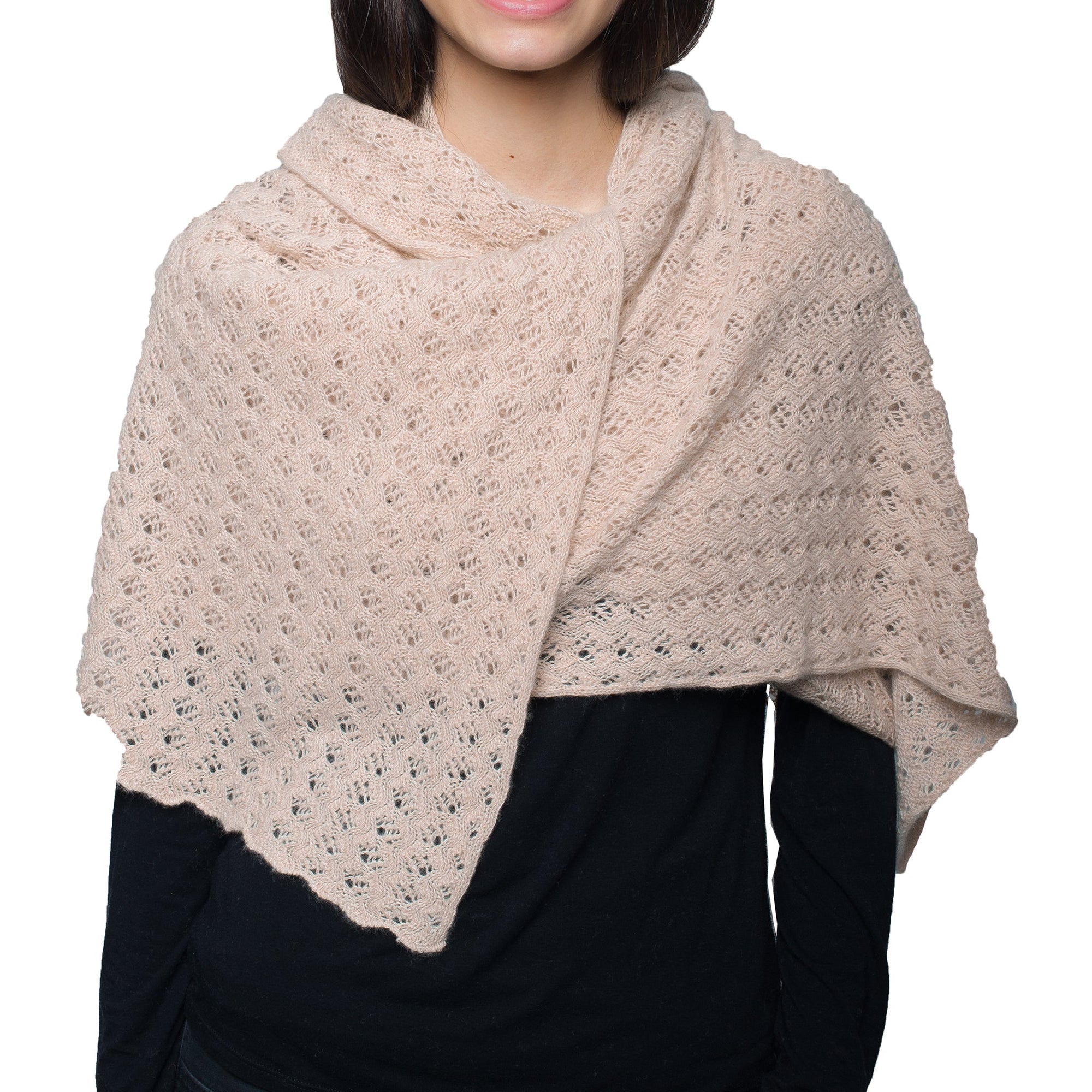 Cashmere Wrap Open Work | Oatmeal