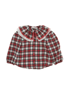 Girls | Tartan Viyella Shirt | Cream/Ruby
