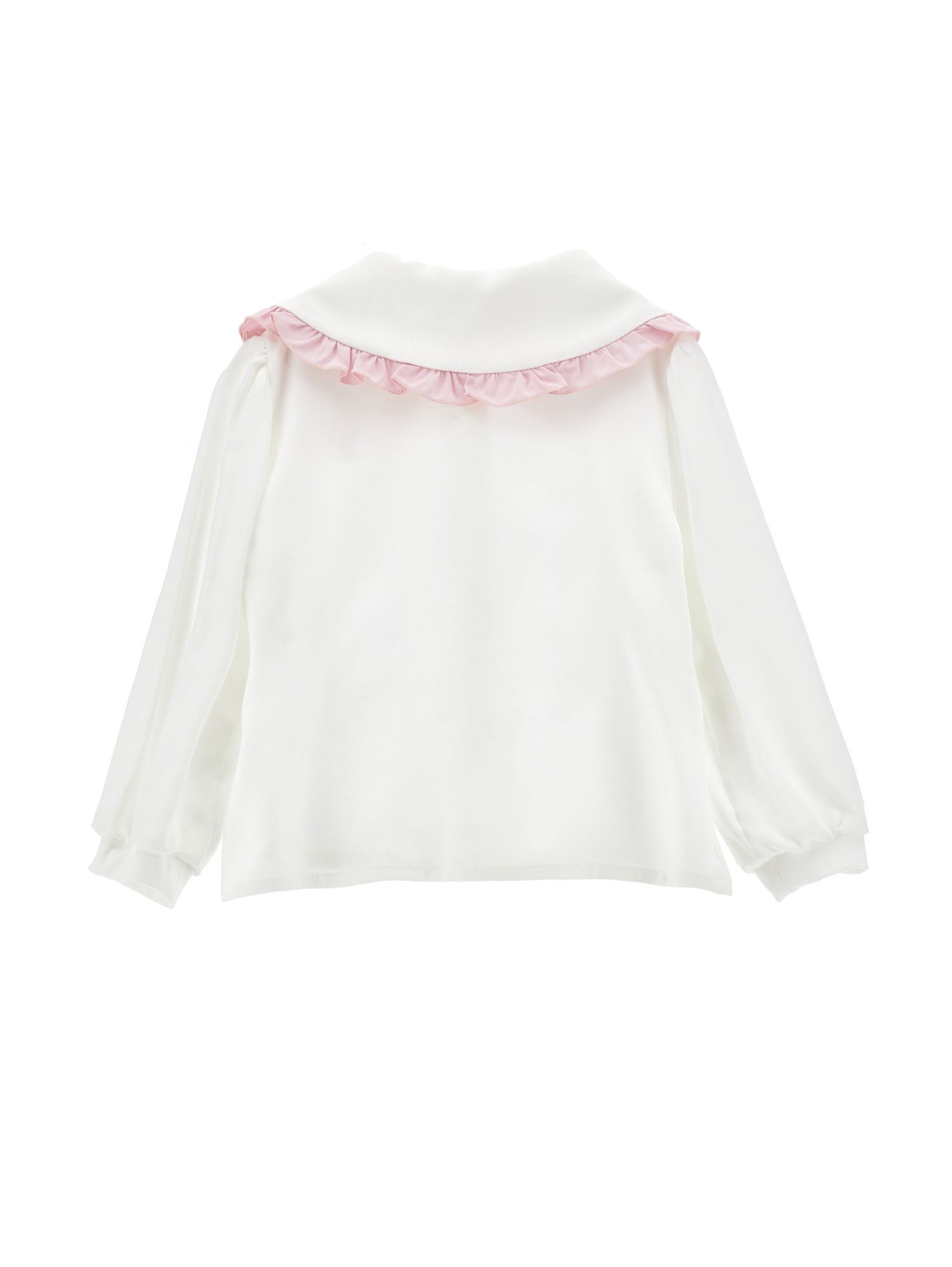 Girls | Viscose Shirt With Embroidered Collar | Cream/FairyTale