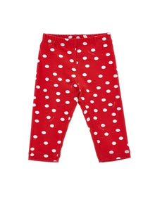 Girls | Jersey Polka Dot Leggings | Red/White