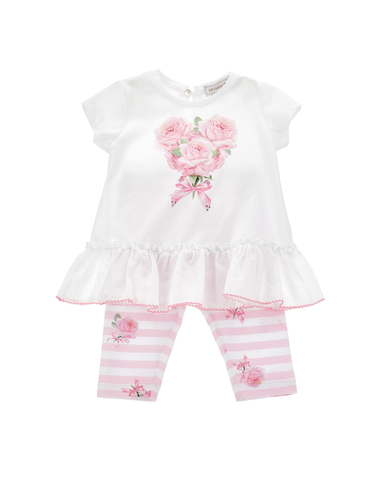 Girls | Pink Leggings And T-Shirt Set | White/FairyTale Pink