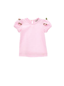 Girls | Jersey T-Shirt With Little Roses | FairyTale Pink
