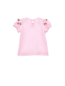 Girls | Jersey T-Shirt With Little Roses | FairyTale Pink