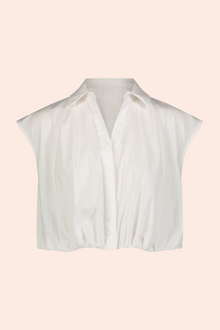 Cotton Poplin Sleeveless Shirt | White