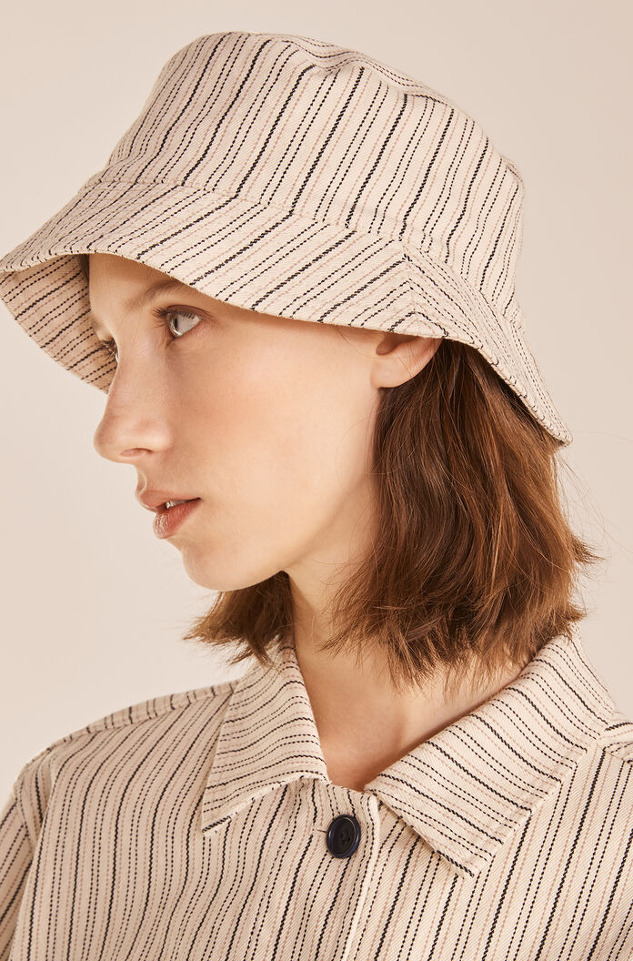 Striped Hat | Yarn Dye Stripe Ivory Combo