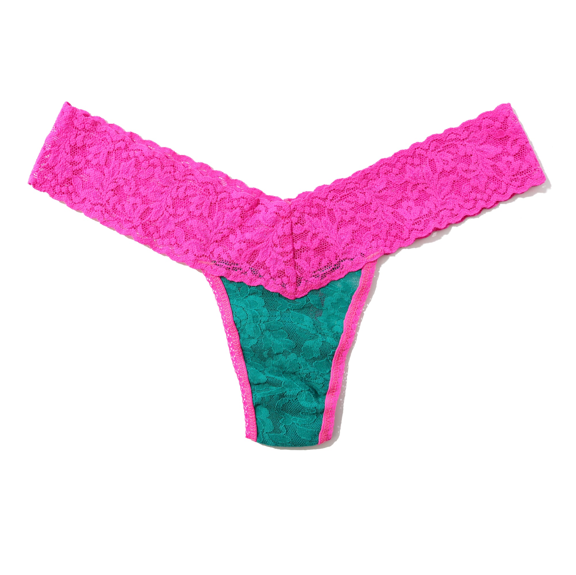 Signature Lace Low Rise Thong | So Jaded/Passionate Pink