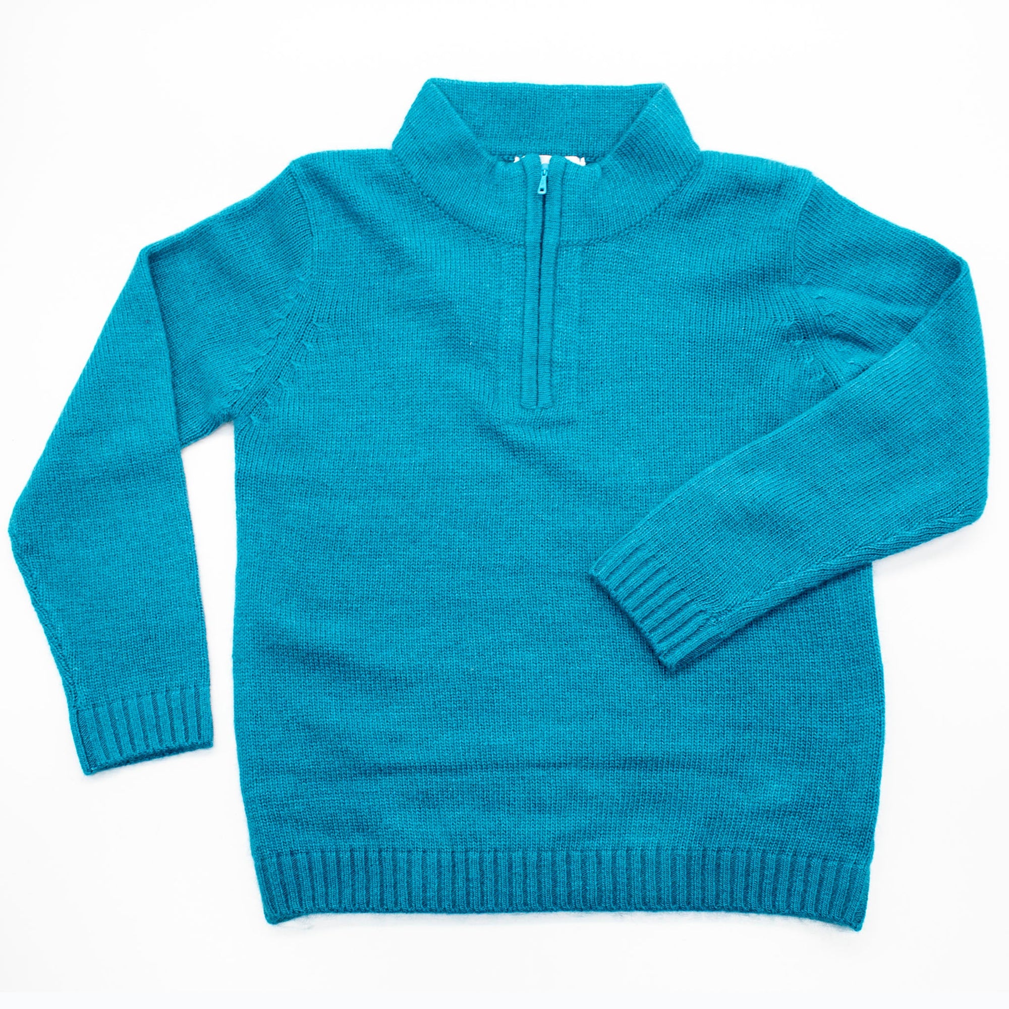 Kids Sweater With Zipper | Teal