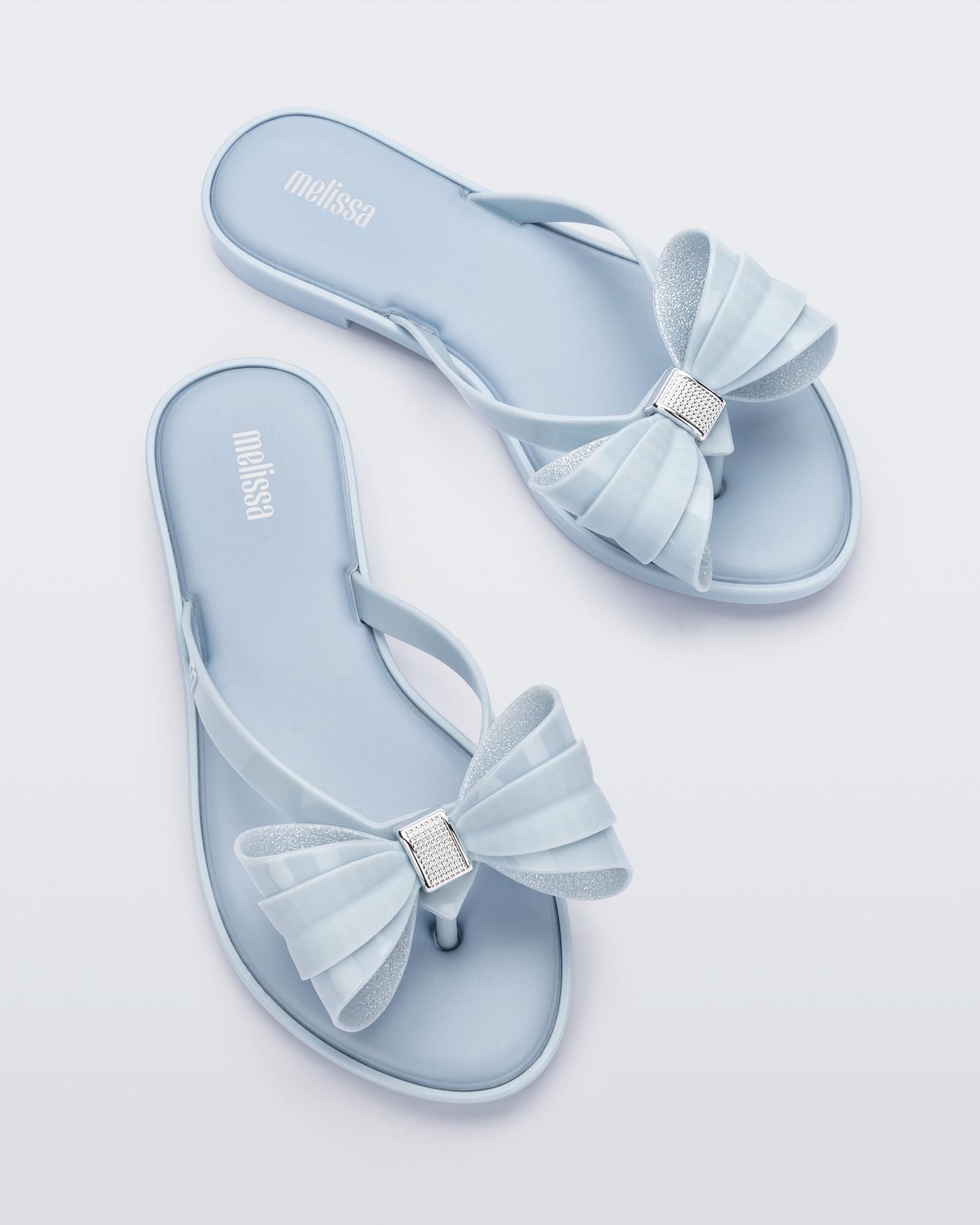 Womens | Slim V Flip Flop | Blue/Glitter Blue