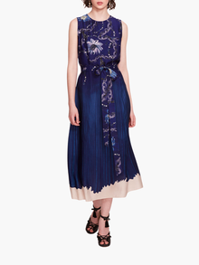 Viscose Georgette Midi Dress | Blue Multi