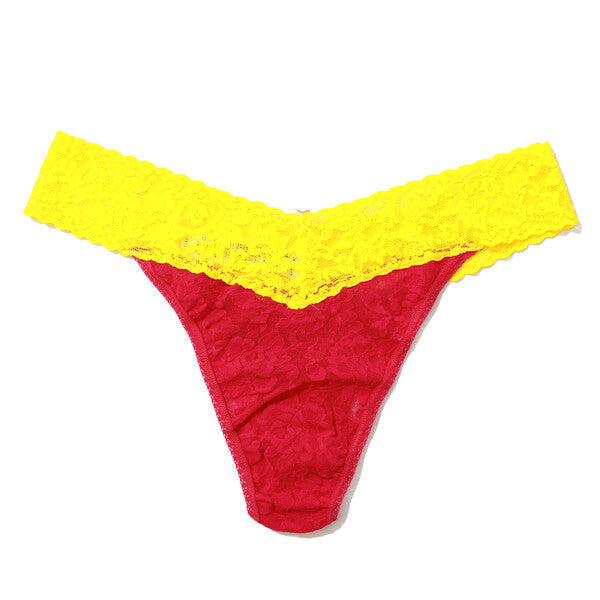 Signature Lace Original Rise Thong | Venetian Pink/Sunny Day