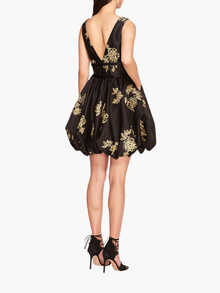 Marigold Bubble Mini Dress | Black/Gold