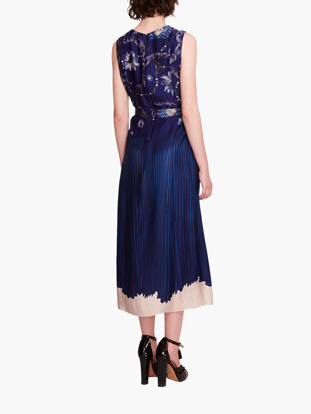 Viscose Georgette Midi Dress | Blue Multi