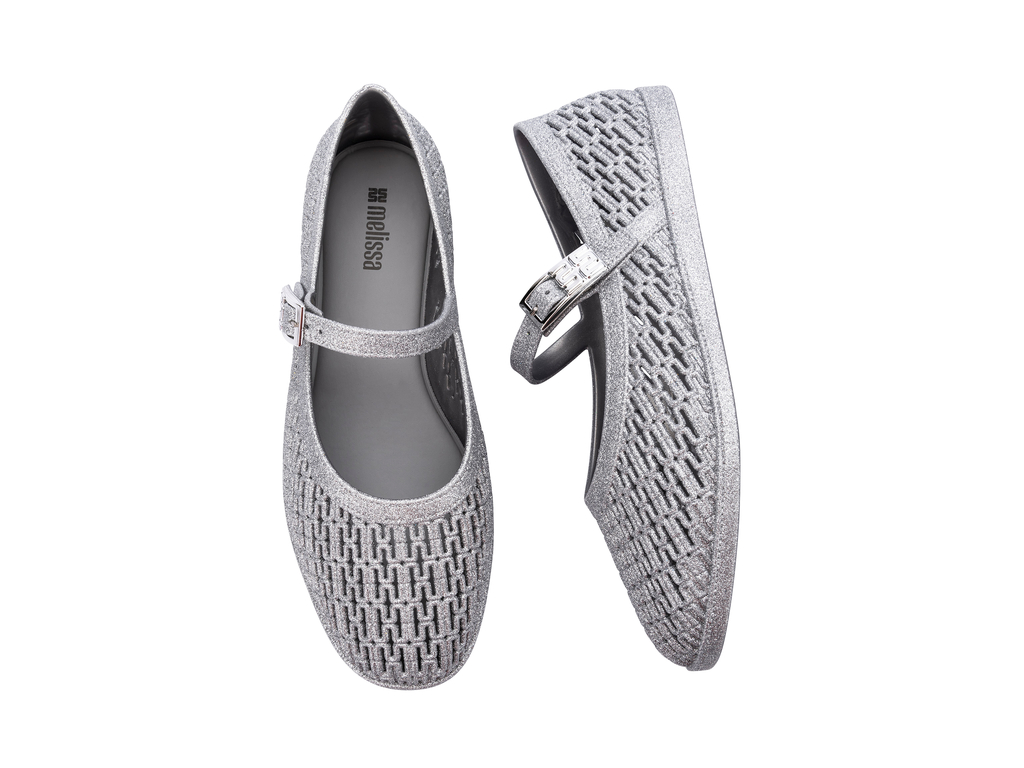 Womens | Harper Glitter Ballerina | Glitter Silver