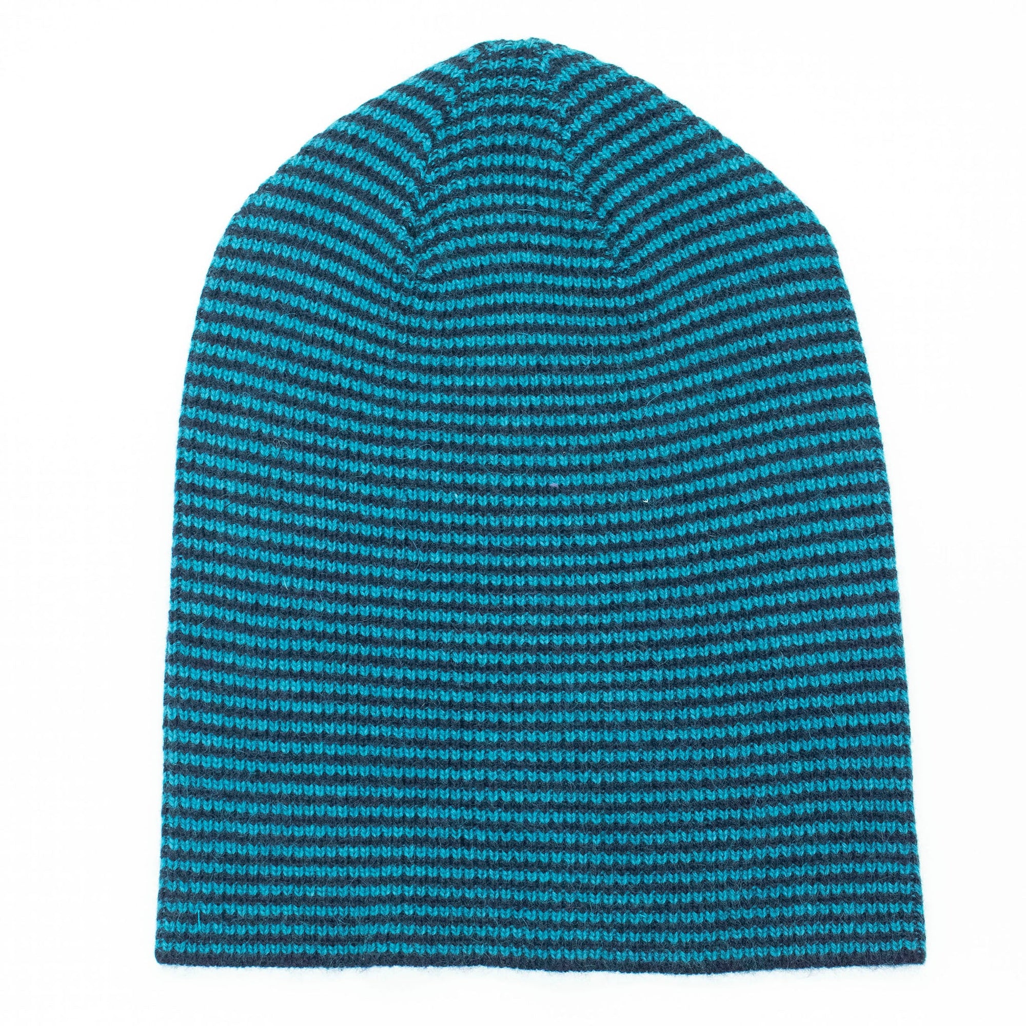 Striped Slouchy Hat | Navy/Teal