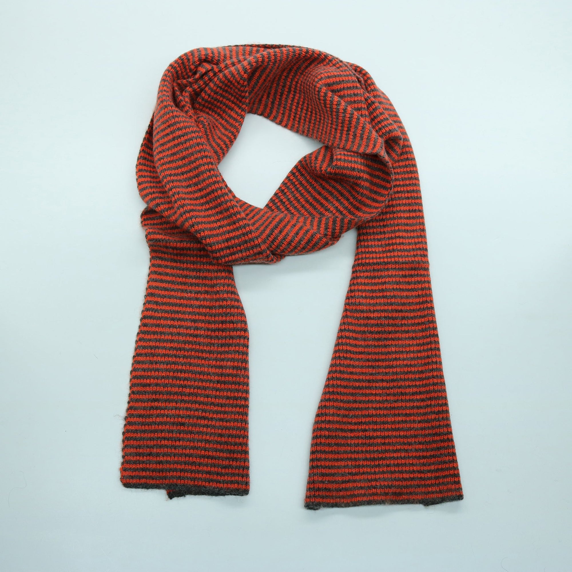 Striped Scarf | Grey/Orange