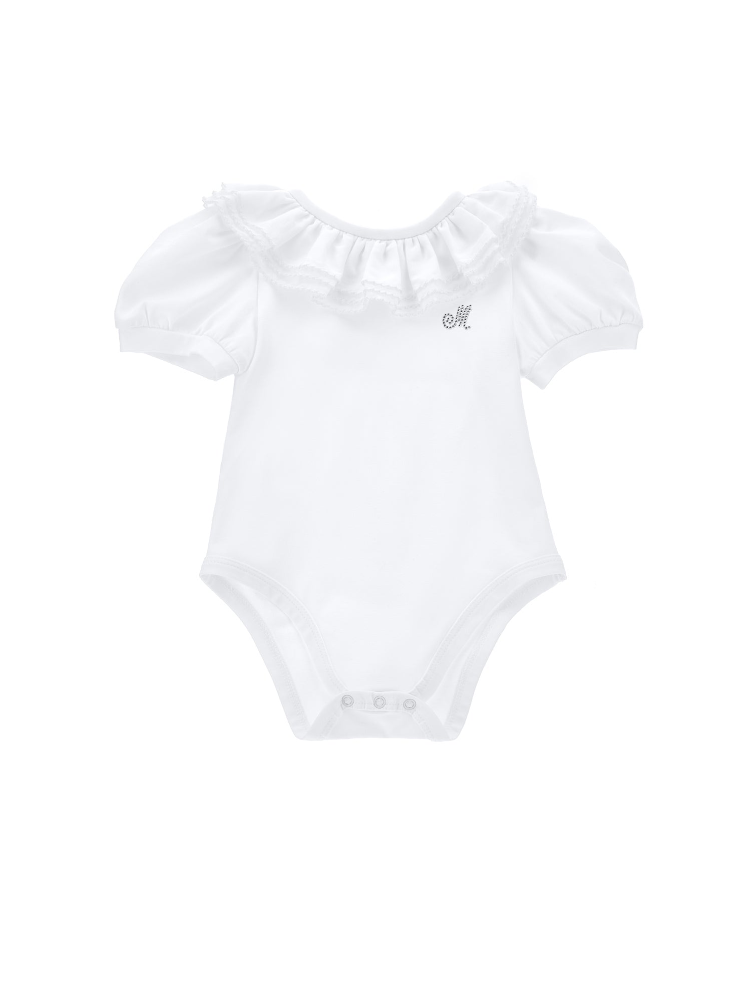 Girls | Scalloped Collar Shirt Body | White