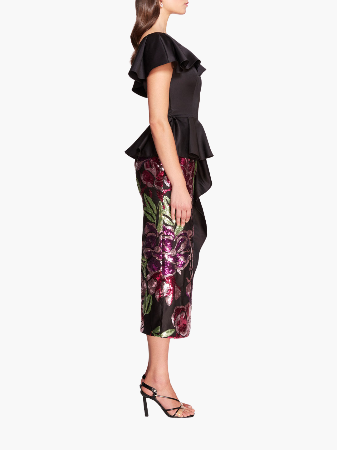 Duchess Degrade Midi Dress | Black Multi