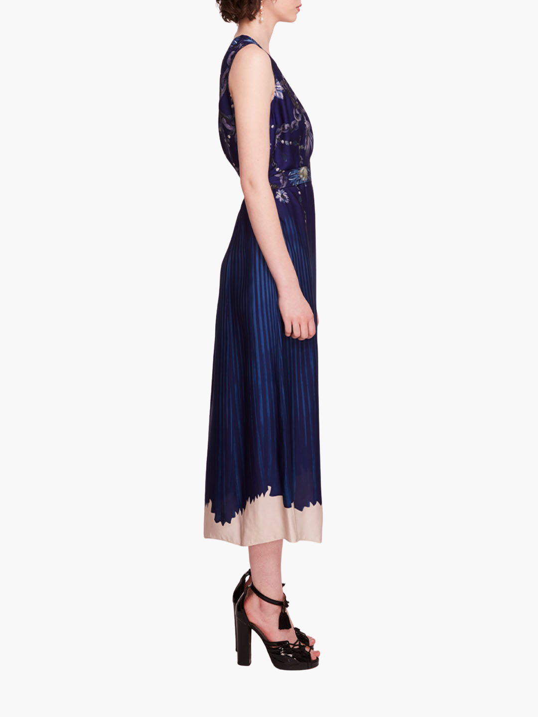 Viscose Georgette Midi Dress | Blue Multi